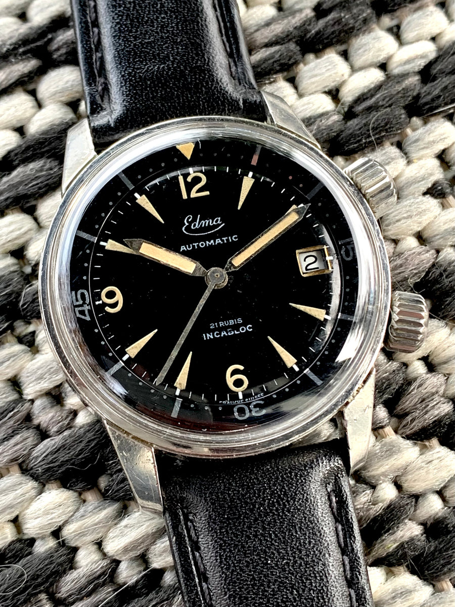 For Sale Vintage 1960's Edma Automatic Super Compressor Dual Crown