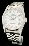 1998 Rolex OP Datejust White Roman Numeral Dial on Jubilee 16234