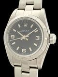 1999 Ladies Rolex Oyster Perpetual Black Dial Stainless Steel Oyster Bracelet 76030
