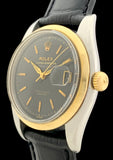 1955 Rolex "Red" Datejust Black Gilt Dial 14K Gold & Steel Bubbleback 6304