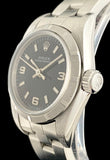1999 Ladies Rolex Oyster Perpetual Black Dial Stainless Steel Oyster Bracelet 76030
