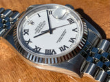 1998 Rolex OP Datejust White Roman Numeral Dial on Jubilee 16234