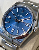 2021 Rolex Oyster Perpetual Stainless Steel Blue Dial 124300 Box & Papers