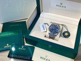 2021 Rolex Oyster Perpetual Stainless Steel Blue Dial 124300 Box & Papers