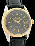1955 Rolex "Red" Datejust Black Gilt Dial 14K Gold & Steel Bubbleback 6304