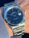 1997 Rolex OP Datejust Black Dial S.Steel Case Oyster Bracelet Ref. 16200