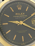 1955 Rolex "Red" Datejust Black Gilt Dial 14K Gold & Steel Bubbleback 6304