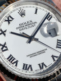 1998 Rolex OP Datejust White Roman Numeral Dial on Jubilee 16234