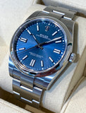 2021 Rolex Oyster Perpetual Stainless Steel Blue Dial 124300 Box & Papers