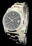 1997 Rolex OP Datejust Black Dial S.Steel Case Oyster Bracelet Ref. 16200