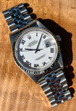 1998 Rolex OP Datejust White Roman Numeral Dial on Jubilee 16234