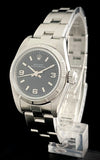 1999 Ladies Rolex Oyster Perpetual Black Dial Stainless Steel Oyster Bracelet 76030
