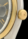 1955 Rolex "Red" Datejust Black Gilt Dial 14K Gold & Steel Bubbleback 6304