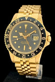 1978 Rolex GMT Master Solid 18K Gold Black Nipple Dial 1675/8
