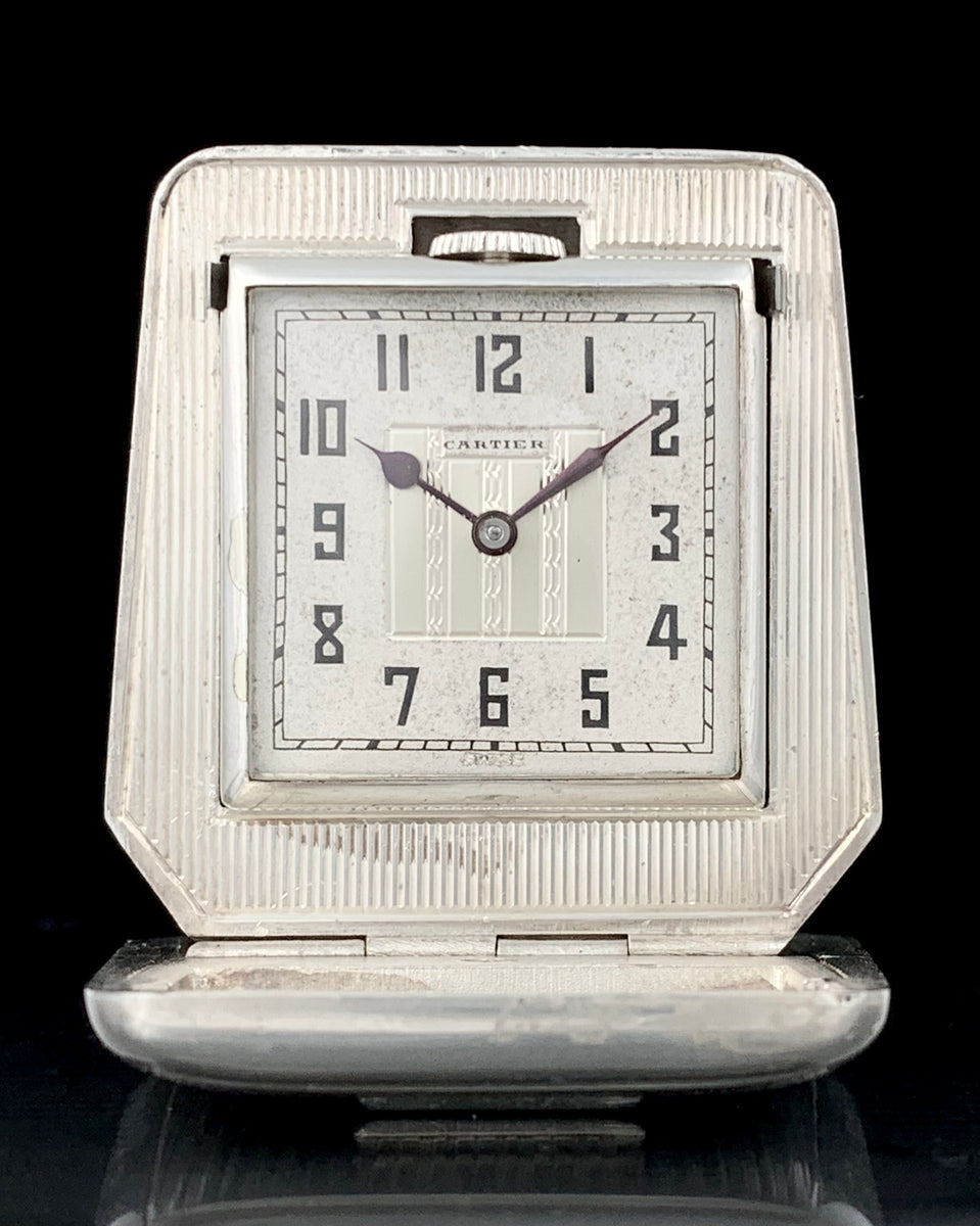Cartier シルバー アナログ時計 For Sale 1930's Vintage Art Deco Cartier Convertible Pocket Watch