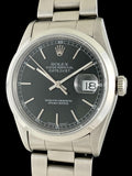 1997 Rolex OP Datejust Black Dial S.Steel Case Oyster Bracelet Ref. 16200