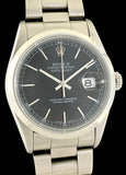 1997 Rolex OP Datejust Black Dial S.Steel Case Oyster Bracelet Ref. 16200