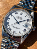 1998 Rolex OP Datejust White Roman Numeral Dial on Jubilee 16234
