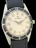 1940's Wittnauer 24 Hour Dial Black Enamel Bezel Stainless Steel 2442