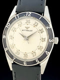 1940's Wittnauer 24 Hour Dial Black Enamel Bezel Stainless Steel 2442