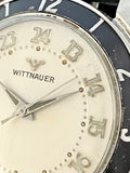 1940's Wittnauer 24 Hour Dial Black Enamel Bezel Stainless Steel 2442