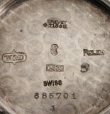 Early Rolex Full Hunter S.Silver Trench Watch SOLD