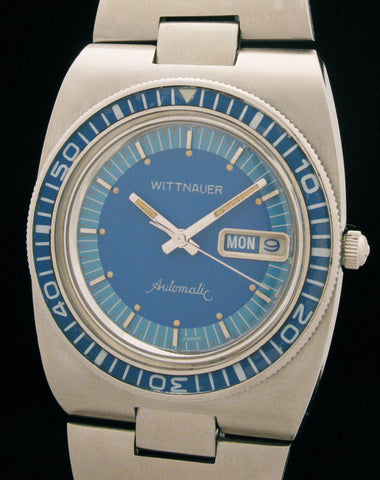 Wittnauer Blue Diver Day-Date Stainless Steel SOLD