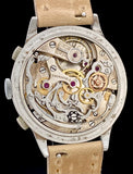 1930s Art Deco 39mm Tavannes Chronograph Staybrite Stainless Steel Snail Dial