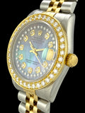 1995 Midsize 31mm Rolex Two-Tone Datejust MOP Diamond Dial Bezel 68273