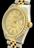 1998 Rolex Datejust Two-Tone 18k & Steel W/Diamond Bezel 16233