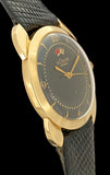 1950's 14k Gold LeCoultre Powermatic Black Dial Fancy Lugs Power Reserve