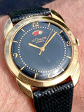 1950's 14k Gold LeCoultre Powermatic Black Dial Fancy Lugs Power Reserve