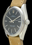 1984 Rolex "OP" Oyster Perpetual 1002 Rare Black RAIL DIAL