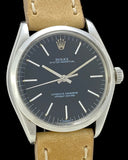1984 Rolex "OP" Oyster Perpetual 1002 Rare Black RAIL DIAL