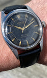 Rare 1953 Rolex Explorer 6298 Black Gilt Dial Large Bubbleback