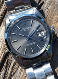 1969 Rolex Oyster Perpetual Date Slate Gray Dial Rivet Bracelet Ref 1500