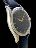 Rare 1953 Rolex Explorer 6298 Black Gilt Dial Large Bubbleback
