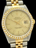 1998 Rolex Datejust Two-Tone 18k & Steel W/Diamond Bezel 16233