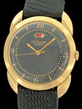 1950's 14k Gold LeCoultre Powermatic Black Dial Fancy Lugs Power Reserve