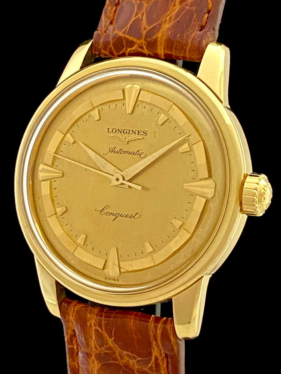 1959 18k Gold Vintage Longines Conquest Deluxe Automatic Model