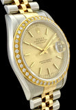 1998 Rolex Datejust Two-Tone 18k & Steel W/Diamond Bezel 16233