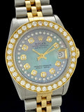 1995 Midsize 31mm Rolex Two-Tone Datejust MOP Diamond Dial Bezel 68273