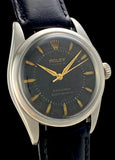 Rare 1953 Rolex Explorer 6298 Black Gilt Dial Large Bubbleback