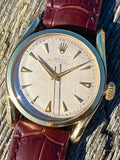 1952 Solid 14K Gold Rolex 6092 Bombay Lugs Honeycomb Dial