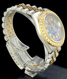1995 Midsize 31mm Rolex Two-Tone Datejust MOP Diamond Dial Bezel 68273