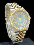 1995 Midsize 31mm Rolex Two-Tone Datejust MOP Diamond Dial Bezel 68273