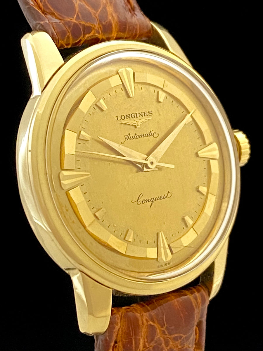 1959 18k Gold Vintage Longines Conquest Deluxe Automatic Model