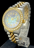 1995 Midsize 31mm Rolex Two-Tone Datejust MOP Diamond Dial Bezel 68273