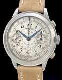 1930s Art Deco 39mm Tavannes Chronograph Staybrite Stainless Steel Snail Dial