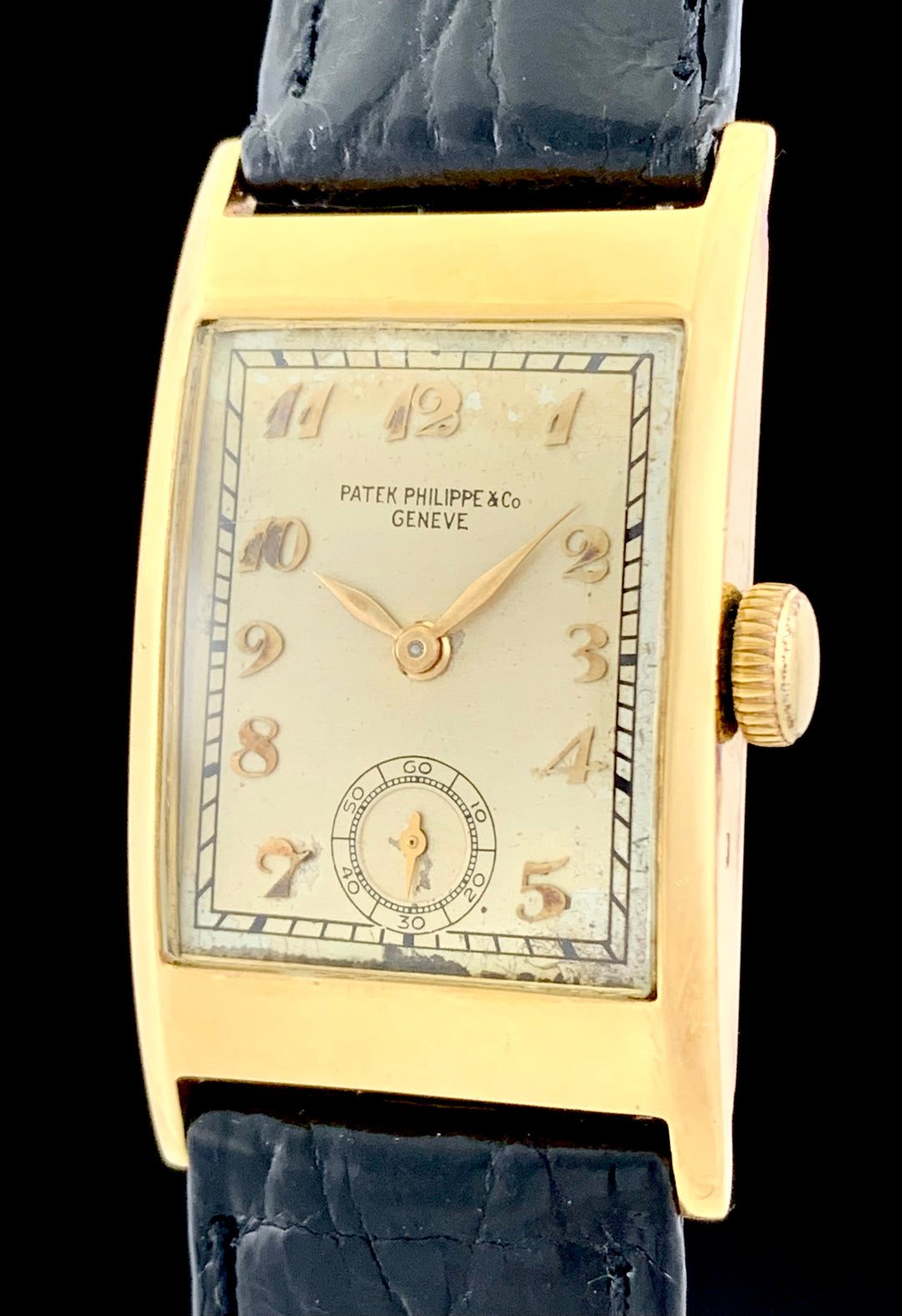 For Sale 1940 Patek Philippe 18k Gold Tank 9 90 9